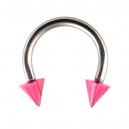 Hufeisen-Piercing Acryl Risse Schwarz / Rosa