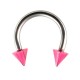 Hufeisen-Piercing Acryl Risse Schwarz / Rosa