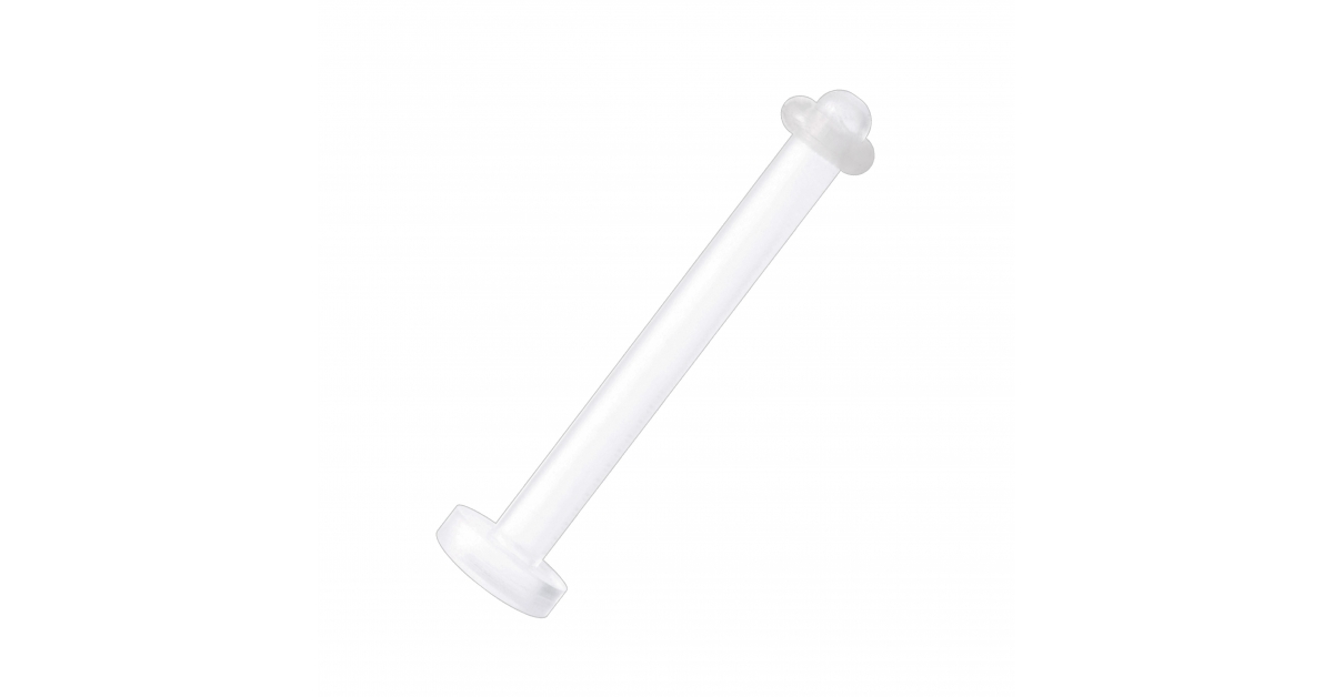 16 Stück Plastik Lippenpiercing Stecker - 16G Durchsichtig Bioflex Retainer