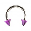Hufeisen-Piercing Acryl Risse Schwarz / Lila