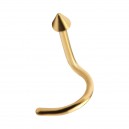 Gold Anodized Nose Bone Bar with Spike