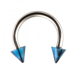 Hufeisen-Piercing Acryl Risse Schwarz / Blau