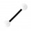 White/Transparent Bicolor Bioflex Tongue Barbell Ring with Black Bar