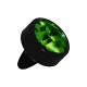 Black Bioflex Push-Fit Piercing Only Head w/ Dark Green Strass