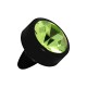 Black Bioflex Push-Fit Piercing Only Head w/ Light Green Strass