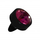 Einzelner Piercing-Aufsatz Push-Fit Bioflex Schwarz Strass Lila