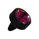 Einzelner Piercing-Aufsatz Push-Fit Bioflex Schwarz Strass Lila