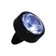 Einzelner Piercing-Aufsatz Push-Fit Bioflex Schwarz Strass Hellblau
