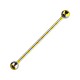 Industrial-Piercing Barbell 14G Gestreifte Biene Gelb Kugeln