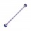 Industrial-Piercing Barbell 14G Gestreifte Biene Lila Kugeln