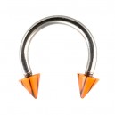 Hufeisen-Piercing Acryl Risse Schwarz / Orange