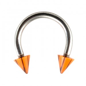 Hufeisen-Piercing Acryl Risse Schwarz / Orange
