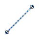 Dark Blue Bee Striped Industrial Piercing 14G Barbell w/ Balls