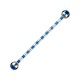 Industrial-Piercing Barbell 14G Gestreifte Biene Dunkelblau Kugeln