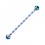 Industrial-Piercing Barbell 14G Gestreifte Biene Hellblau Kugeln