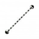 Industrial-Piercing Barbell 14G Gestreifte Biene Schwarz Kugeln