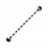 Industrial-Piercing Barbell 14G Gestreifte Biene Schwarz Kugeln