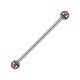 3 Red Stripes Balls Industrial Piercing 14G Barbell