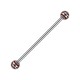 Industrial-Piercing Barbell 14G Kugeln 3 Rote Streifen
