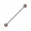 Industrial-Piercing Barbell 14G Kugeln 3 Rote Streifen