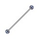 Industrial-Piercing Barbell 14G Kugeln 3 Blaue Streifen