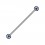 Piercing Industrial Barbell 14G Kugeln 3 Blaue Streifen