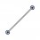 Piercing Industrial Barbell 14G Bolas 3 Rayas Azules