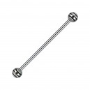 Industrial-Piercing Barbell 14G Kugeln 3 Schwarze Streifen