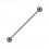 Industrial-Piercing Barbell 14G Kugeln 3 Schwarze Streifen
