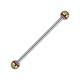 Industrial-Piercing Barbell 14G Kugeln 3 Ganja Streifen