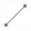 Industrial-Piercing Barbell 14G Kugeln 3 Ganja Streifen