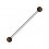 316L Steel Industrial Piercing 14G Barbell w/ Palm Wood Balls