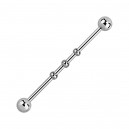 Industrial-Piercing Stahl 316L Zwei Kugeln & Drei Kleine Kugeln