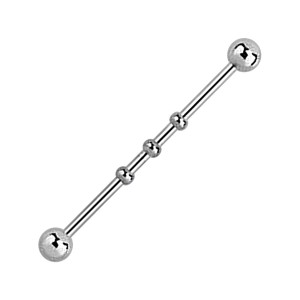 Industrial-Piercing Stahl 316L Zwei Kugeln & Drei Kleine Kugeln