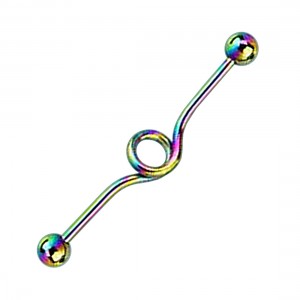Industrial-Piercing Schleife Eloxiert Mehrfarbig Kugeln