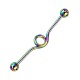 Rainbow Anodized Loop Industrial Ring w/ Balls