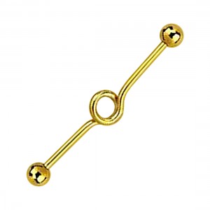 Industrial-Piercing Schleife Eloxiert Golden Kugeln