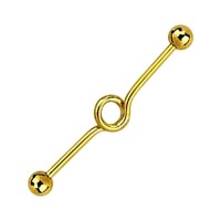 Piercing Industrial Schleife Eloxiert Golden Kugeln