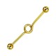 Gold Anodized Loop Industrial Ring w/ Balls