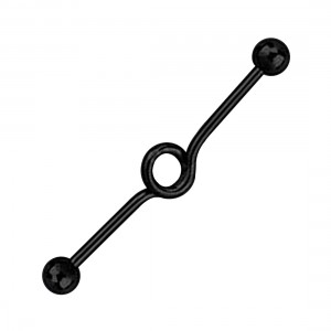 Industrial-Piercing Schleife Blackline Eloxiert Schwarz Kugeln