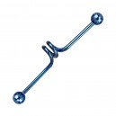 Industrial-Piercing Spirale Eloxiert Blau Kugeln