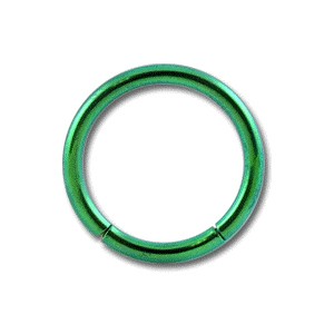 Grade 23 Titanium Labret/Conch Segment Ring w/ Green Anodization