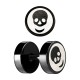 Skull Laser-Cut Black Anodized Ear Fake Plug Stud Ring