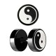 Fake Plug Ohr Eloxiert Schwarz Laserschnitt Yin-Yang