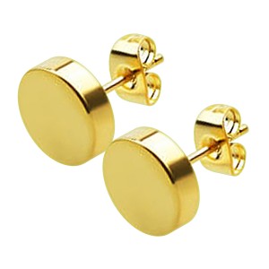 Ohrringe Scheibe Dick Veredelung Spiegel Eloxiert Golden