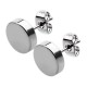 Metallized Mirror Finishing Thick Disk Earrings Ear Pair