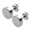 Metallized Mirror Finishing Thick Disk Earrings Ear Pair