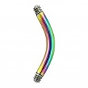 Rainbow Anodized Curved Barbell Bar