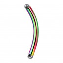 Barra Piercing Barbell Banana Anodizado Multicolor