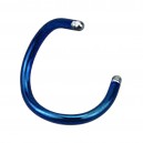 Barra Piercing Espiral Anodizado Azul